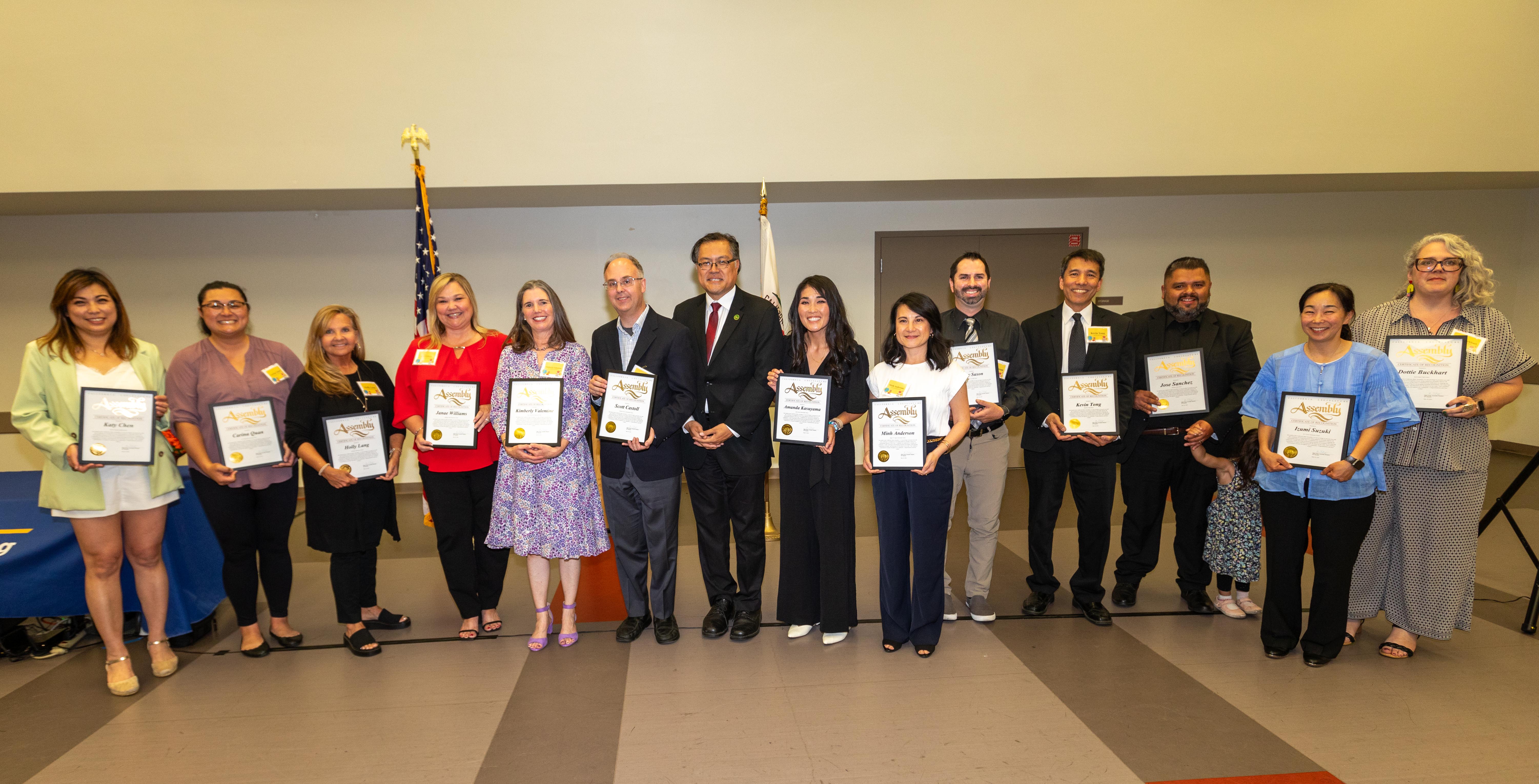 Assemblymember Mike Fong with the Outstanding Educator Honorees.