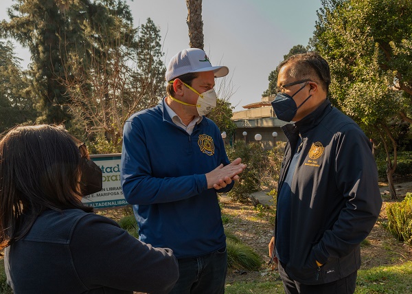 Assemblymembers Mike Fong, John Harabedian and Celeste Rodriguez visiting areas affected by the Eaton Fire.