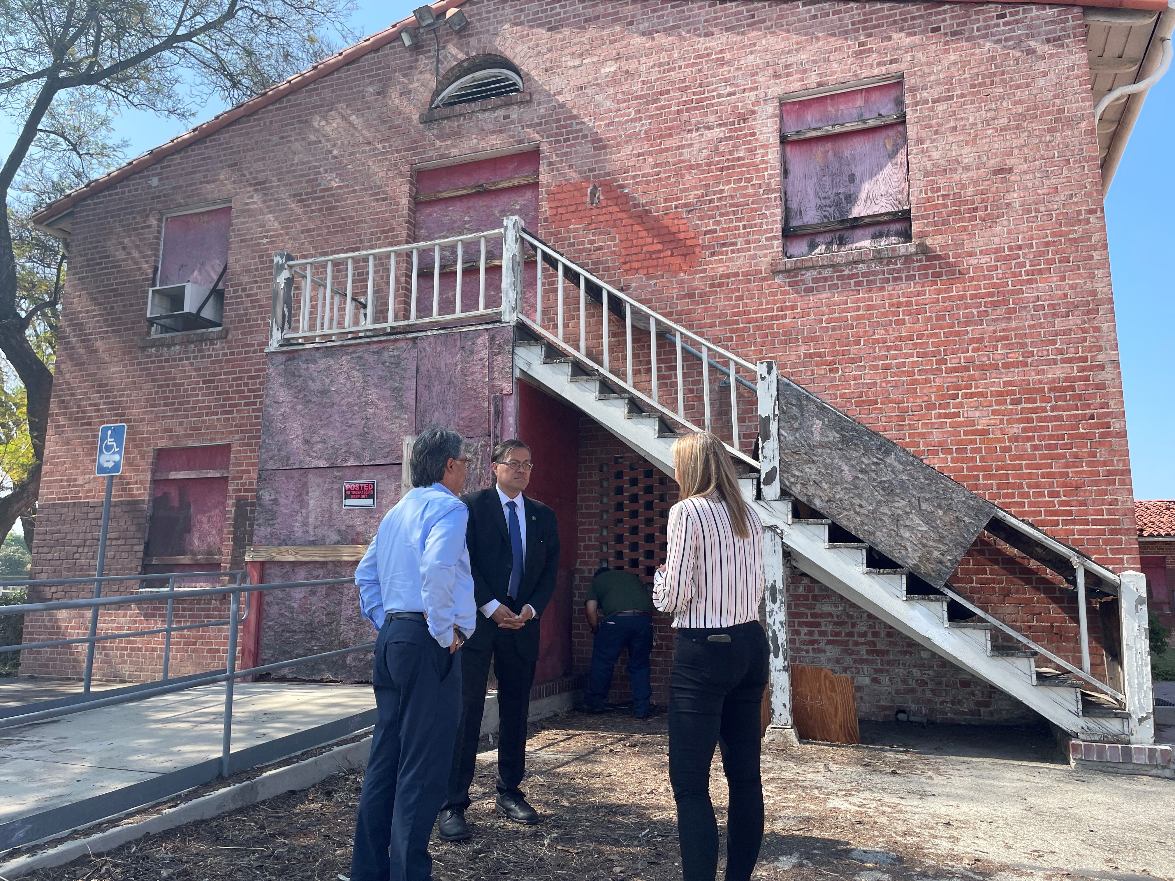 Assemblymember Fong tours the site for the Alhambra Community Center