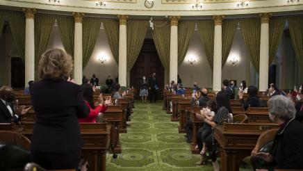Assemblymember Mike Fong and Mother on Assembly Floor