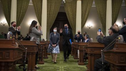 Assemblymember Mike Fong and Mother on Assembly Floor